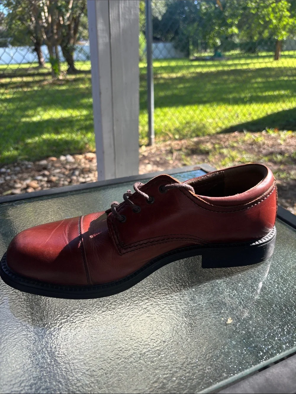 Dockers Men’s 12M Brown Leather Cap Toe Oxford Dress Shoes